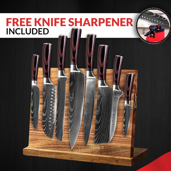 8-Piece Knife Set + Bamboo Magnetic Knife block
