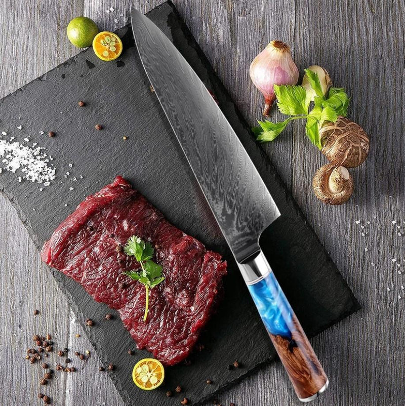 Azure™ 8'' Chef Knife - Real Japanese Damascus Steel