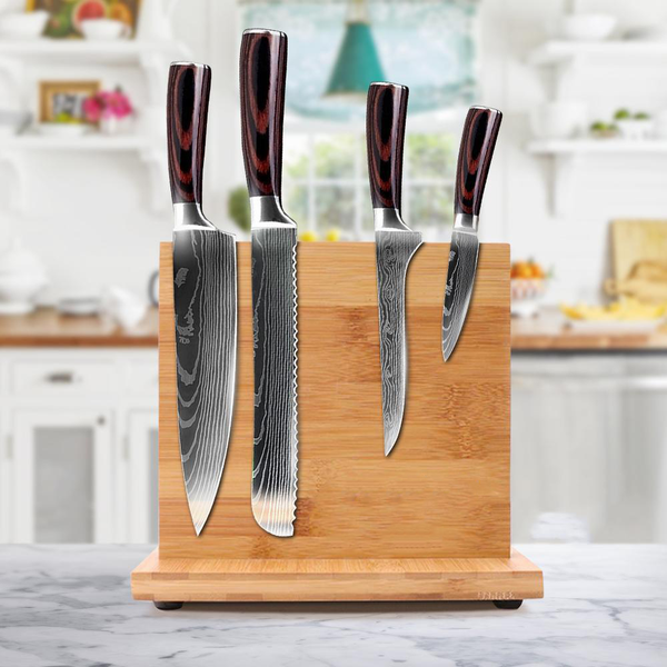 Bamboo Magnetic Knife Block