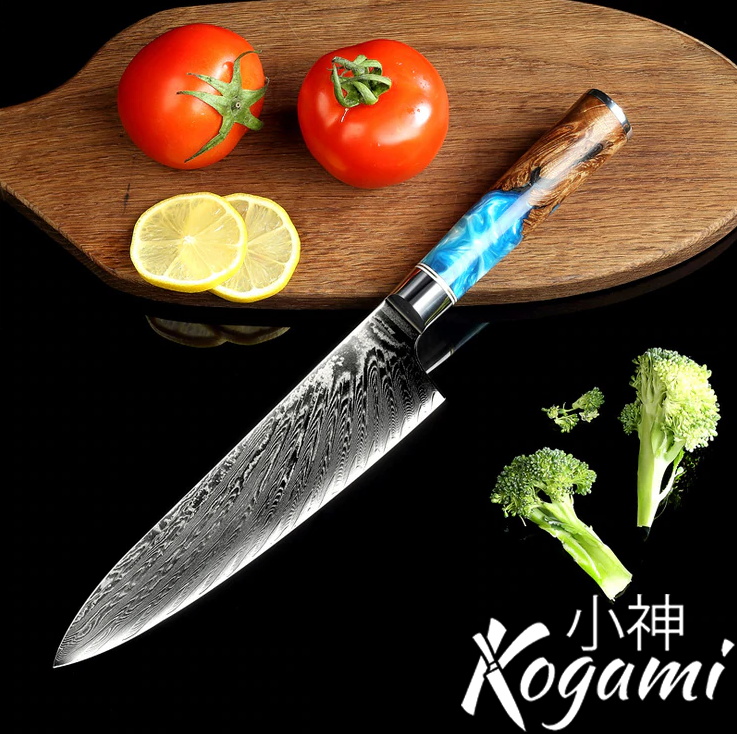 Azure™ 8'' Chef Knife - Real Japanese Damascus Steel